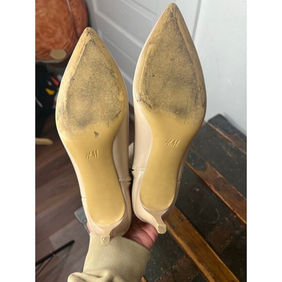 H&M Minimalist Beige Kitten Heel Pointed Toe Booties 8 - Picture 7 of 8